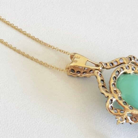 14k Yellow Gold Turquoise Multi Gemstone Chandelier Pendant Chain Necklace 18" - Picture 14 of 16